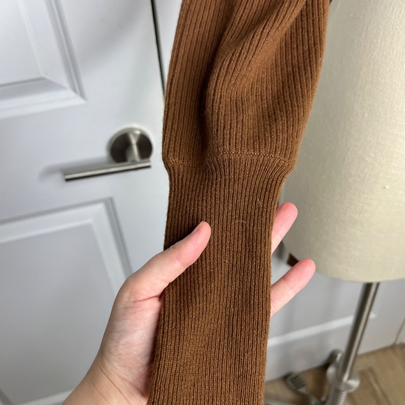 Reformation Cashmere Osteria Open Back Tie Sweater Cinnamon Brown Size Small - Picture 9 of 11